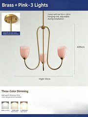 Brushed Gold Tulip Glass Chandelier Pendant Light