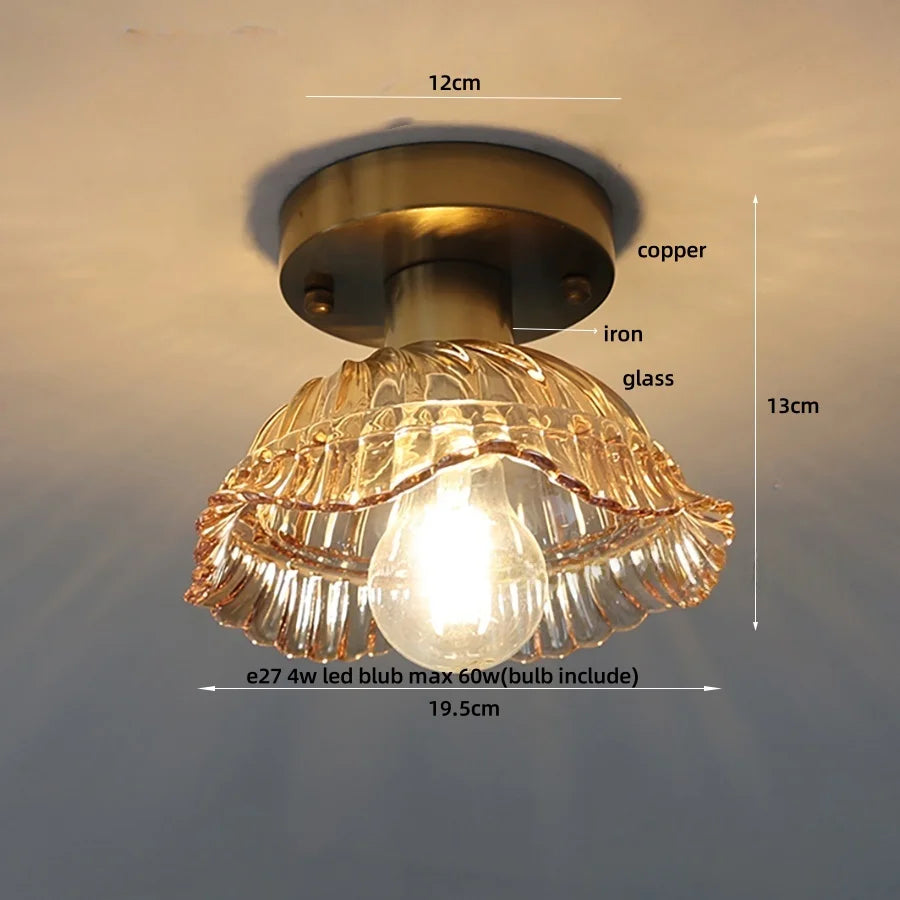 Ceiling light fixture with dimensions labeled on a neutral background