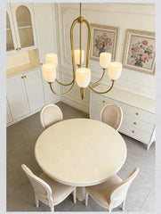 Gold Curved Arm Frosted Glass Pendant Chandelier Light Fixture
