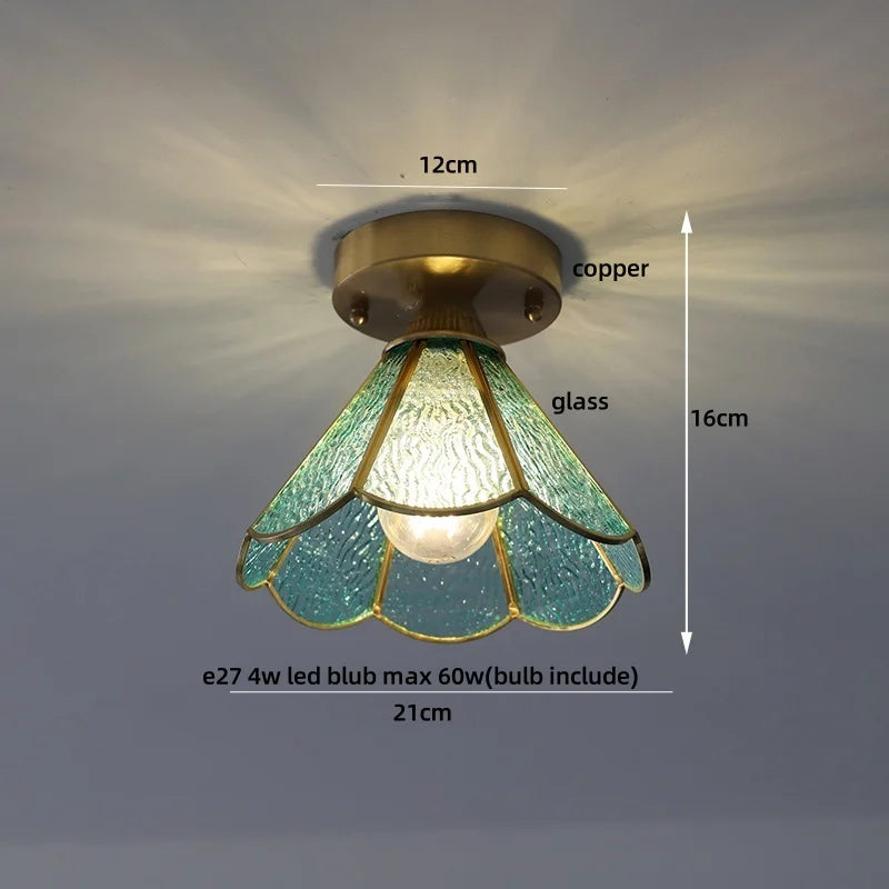 Ceiling light fixture with measurements on a neutral background