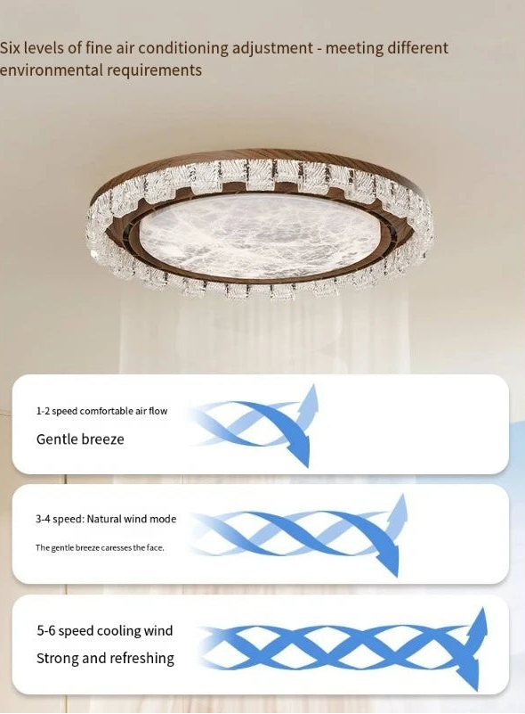 Ceiling light fixture with air conditioning adjustment levels on a beige wall.