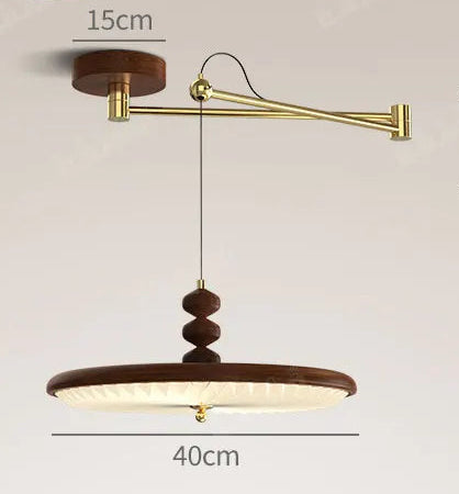 Ceiling light fixture with specifications and features on a gray background