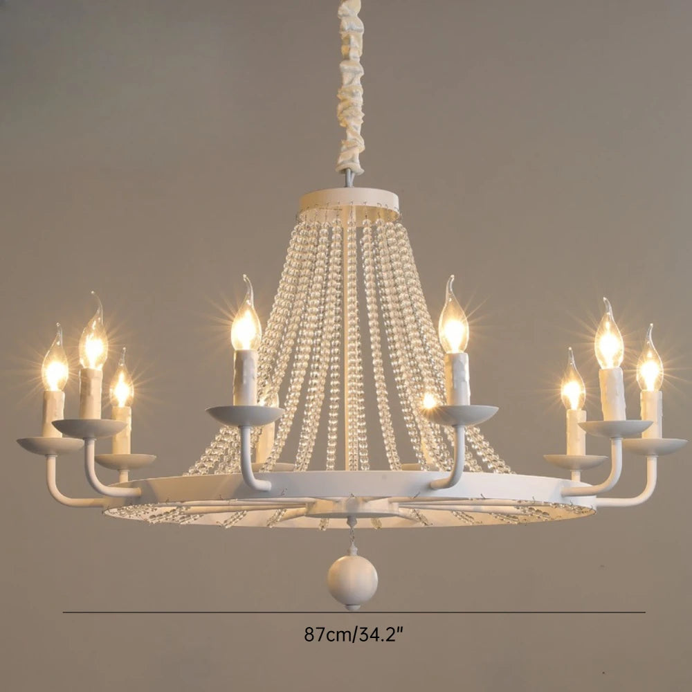 Chandelier with crystal accents on a plain background