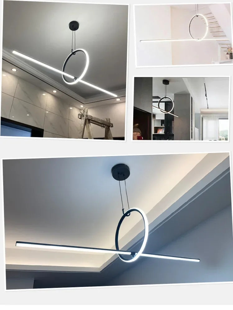 Modern ceiling light fixture in various indoor settings