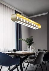 Modern Gold Oval Frame Pendant Light with Globe Glass Shades