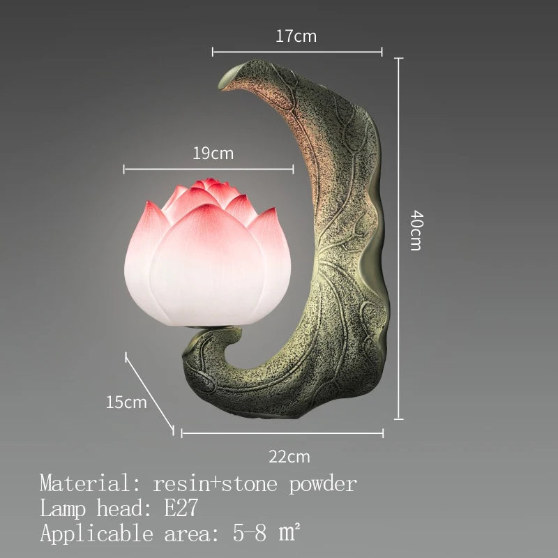 Decorative lamp with measurements on a gray background