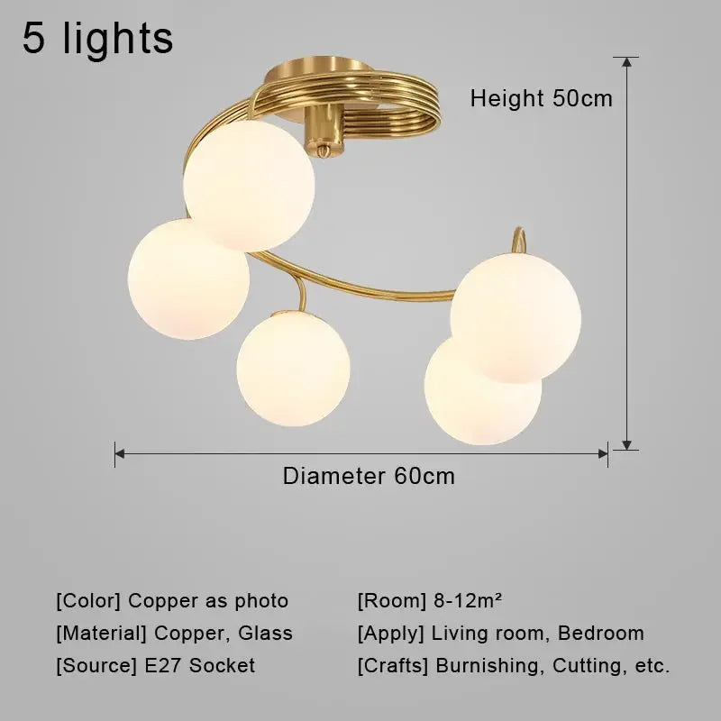 Ceiling light fixture with dimensions and specifications on a gray background