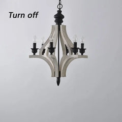 Chandelier with black and white design on a gray background