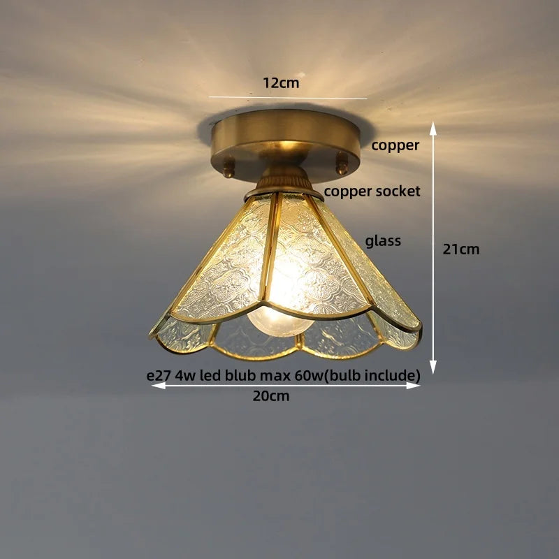 Ceiling light fixture with measurements on a plain background