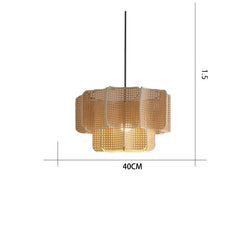 Rattan Woven Tiered Pendant Light Bohemian Style
