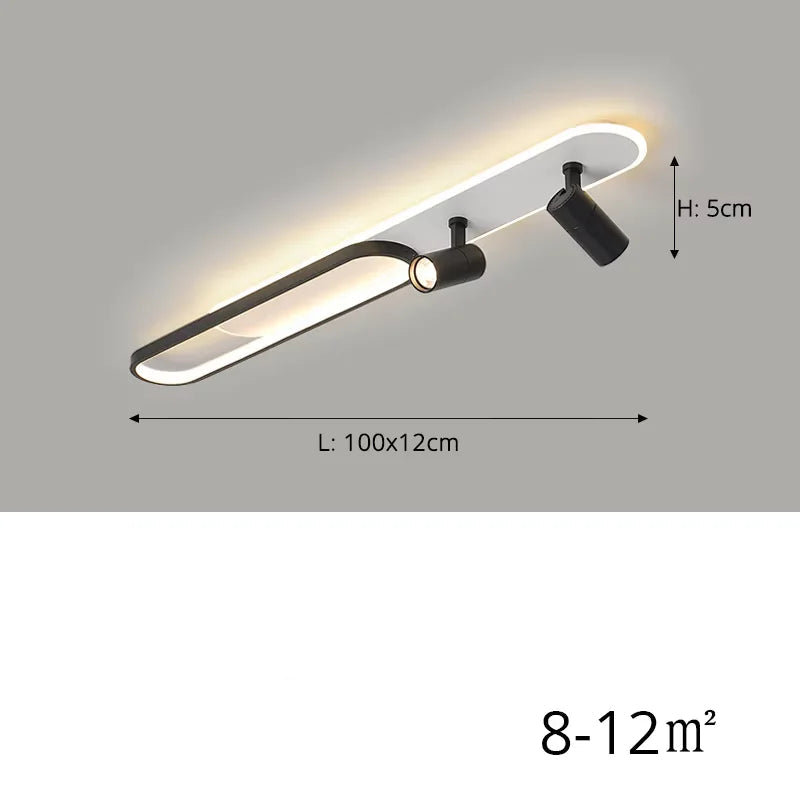 Ceiling light fixture with dimensions and power rating on a gray background