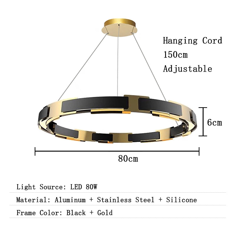 Chandelier with dimensions and specifications on a white background