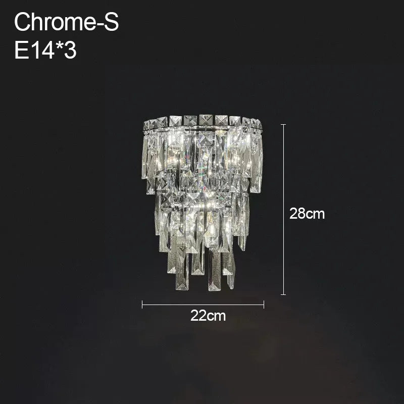 Crystal chandelier with dimensions on a black background