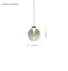 Glass Globe Pendant Light with Brushed Gold Metal Frame Accents