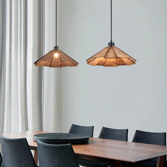 Modern Geometric Gold Pendant Light with Frosted Glass Shades
