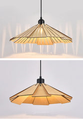 Modern Geometric Gold Pendant Light with Frosted Glass Shades