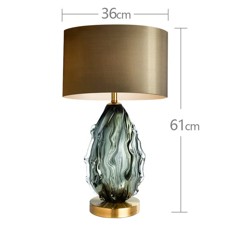 Decorative lamp with measurements on a white background