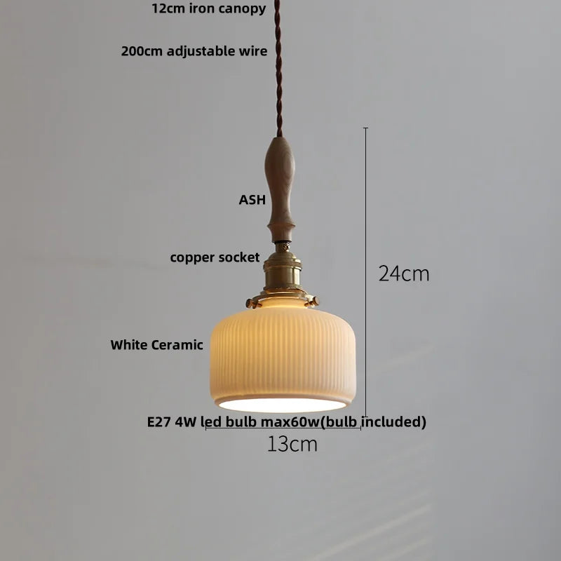 Measurement details of a pendant light on a gray background