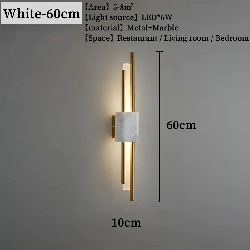 Wall-mounted light fixture with dimensions and specifications on a gray background
