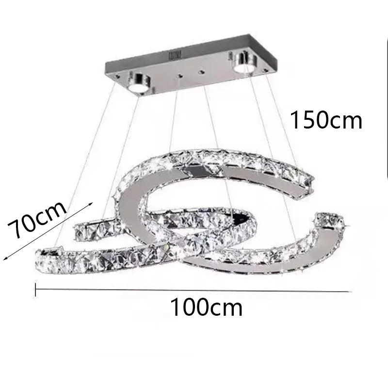 Chandelier with dimensions labeled on a white background