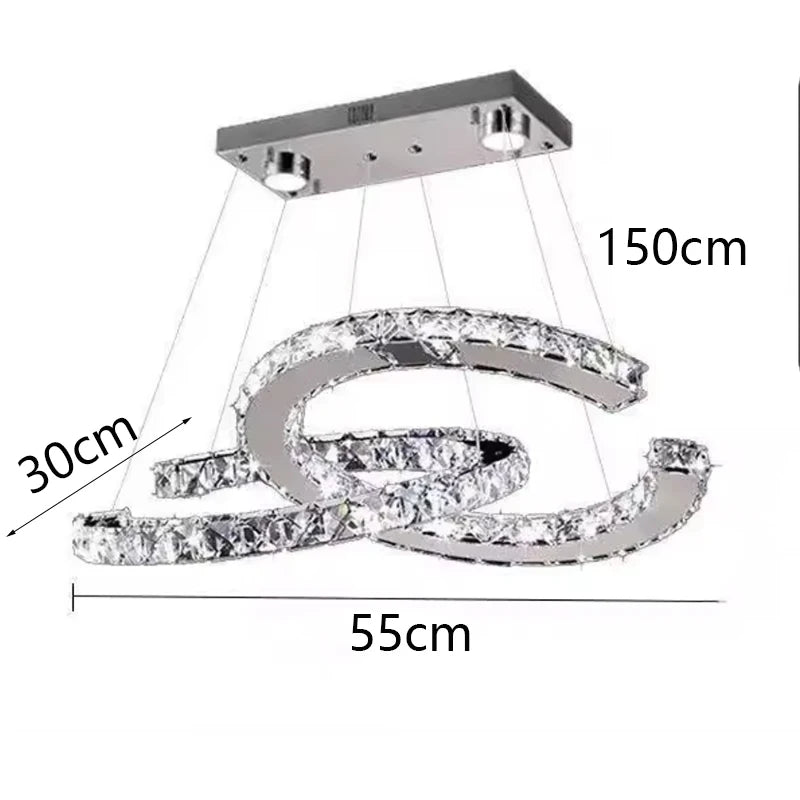 Chandelier with dimensions labeled on a white background