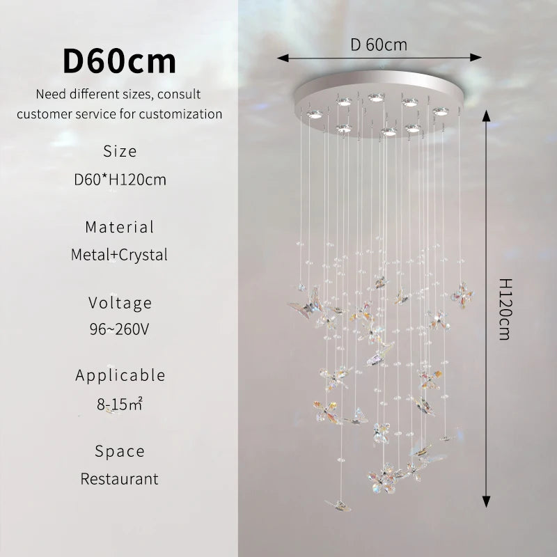 Chandelier with dimensions and specifications on a gray background
