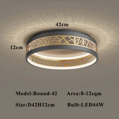 Ceiling light fixture with dimensions and specifications on a neutral background