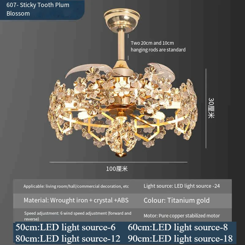 Gold chandelier with crystal details on a dark background
