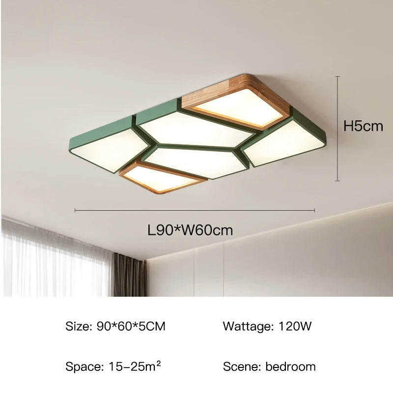 Ceiling light fixture with dimensions and specifications on a neutral background