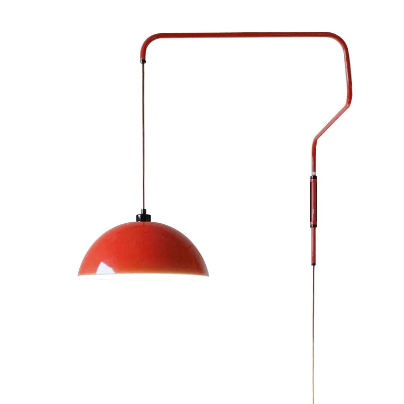 Red pendant lamp with a white background