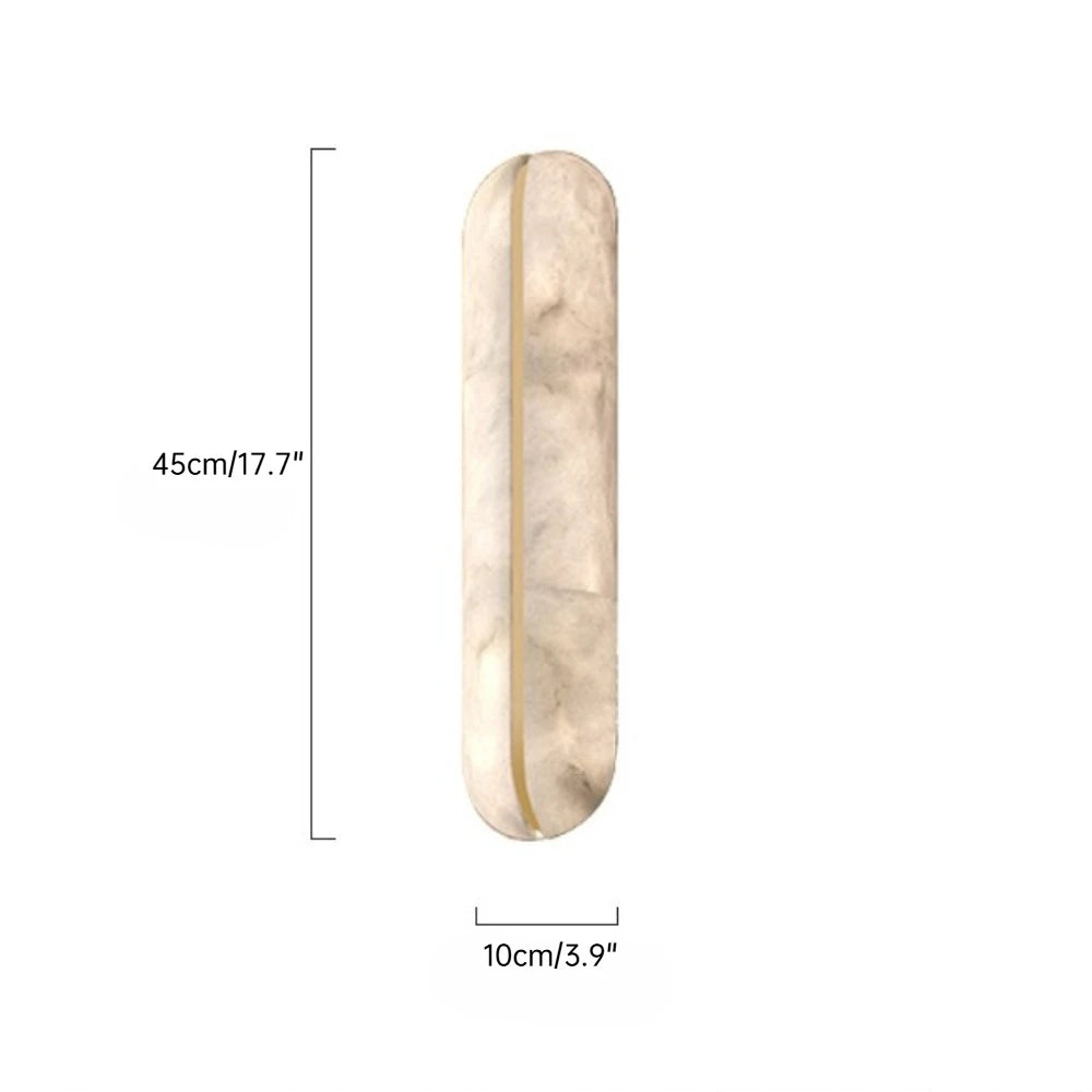 Wall-mounted light fixture with dimensions indicated on a white background