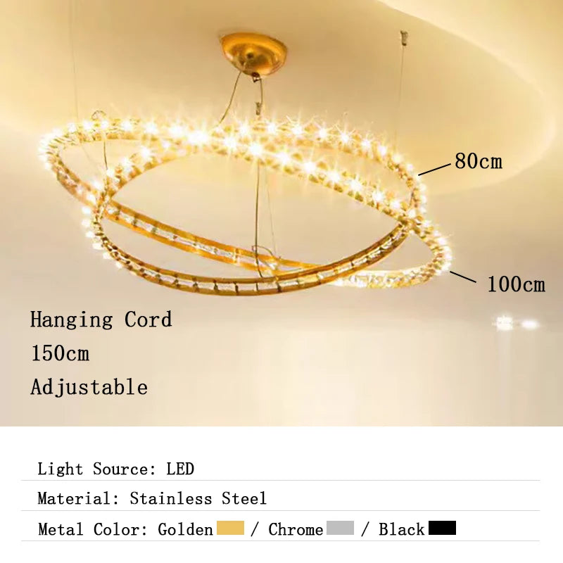 Chandelier with adjustable hanging cord on a beige background