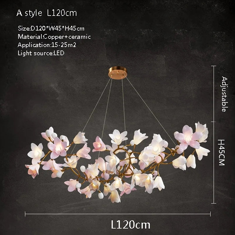 Decorative ceiling light fixture with floral design on a dark background