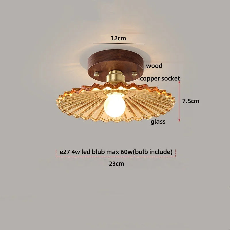 Ceiling light fixture with dimensions labeled on a gray background