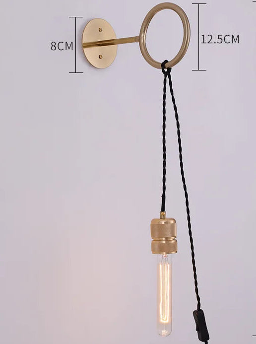 Wall-mounted light fixture with dimensions labeled on a gray background