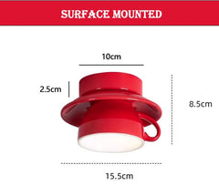 Red Ceramic Coffee Cup Semi-Flush Mount Light Fixture