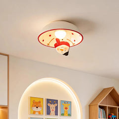 Ceramic Rose Bud Flush Mount Ceiling Light with Frosted Bell Shades