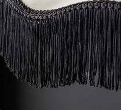 Fabric Fringe Pendant Light White Black Art Deco Style