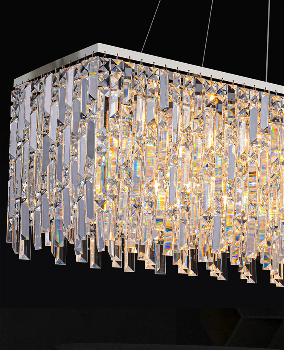 Crystal chandelier with a black background