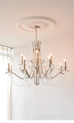 Brushed Gold Tiered Crystal Chandelier with Cascading Drops