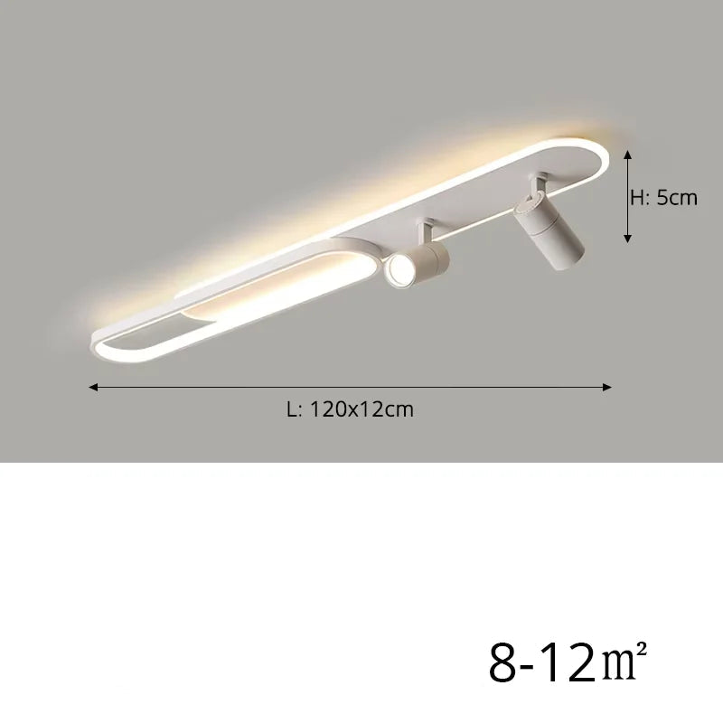 Ceiling light fixture with dimensions and power rating on a gray background