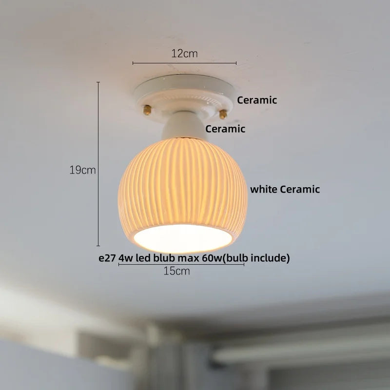 Ceiling light fixture with measurements and product details on a plain background