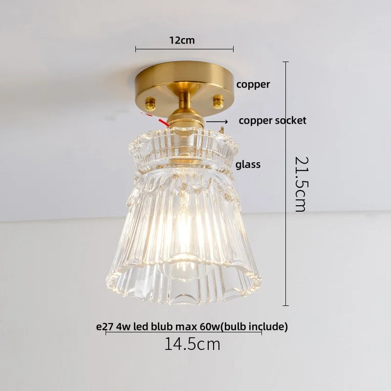Ceiling light fixture with dimensions and material labels 