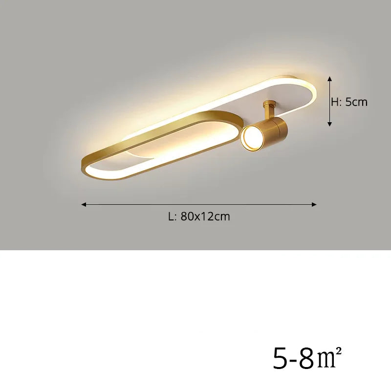 Ceiling light fixture with dimensions and power rating on a gray background