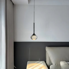 Glass Globe Pendant Light with Textured Moon Detail