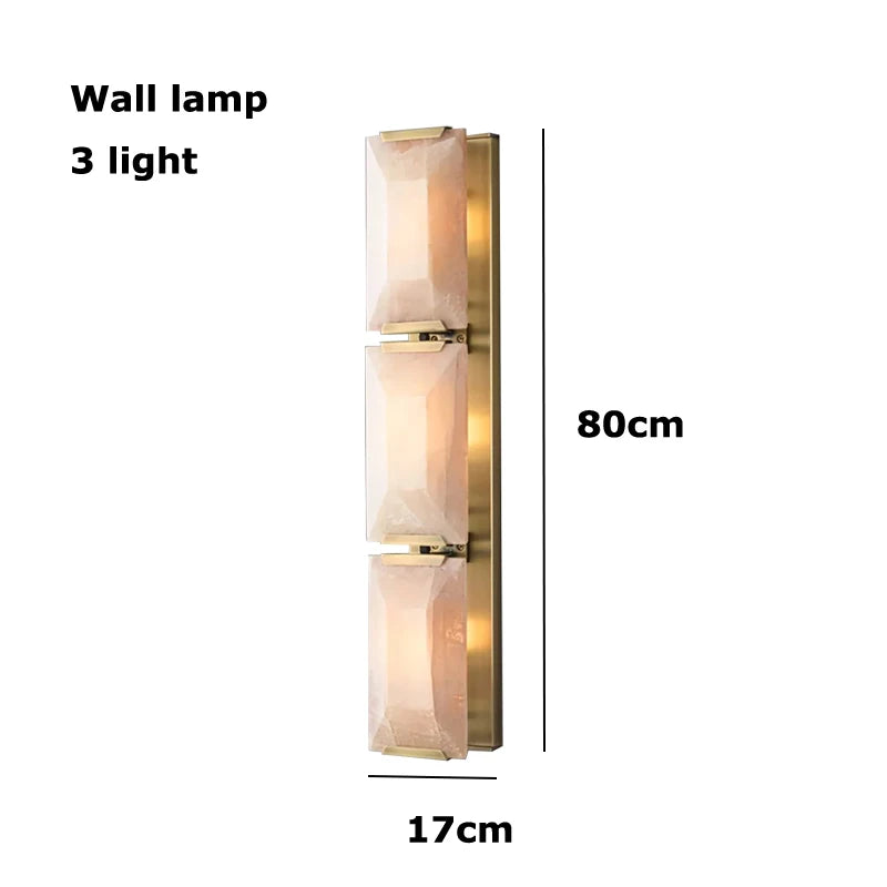 Wall lamp with dimensions labeled on a white background