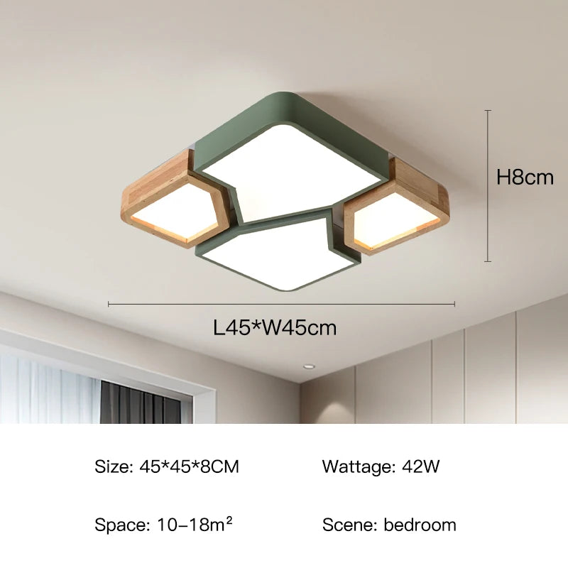 Ceiling light fixture with dimensions and specifications on a neutral background