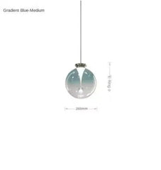 Glass Globe Pendant Light with Brushed Gold Metal Frame Accents
