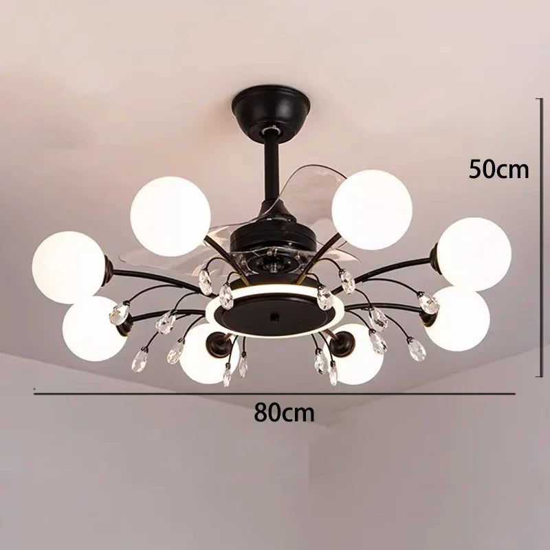 Chandelier with dimensions labeled on a plain background