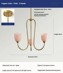 Gold Curved Arm Frosted Glass Pendant Chandelier Light Fixture
